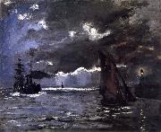 Claude Monet A Seascape,Shipping by Moonlight oil